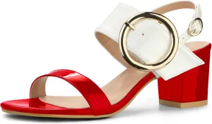Allegra K Women's Slingback Block High Heel Sandals