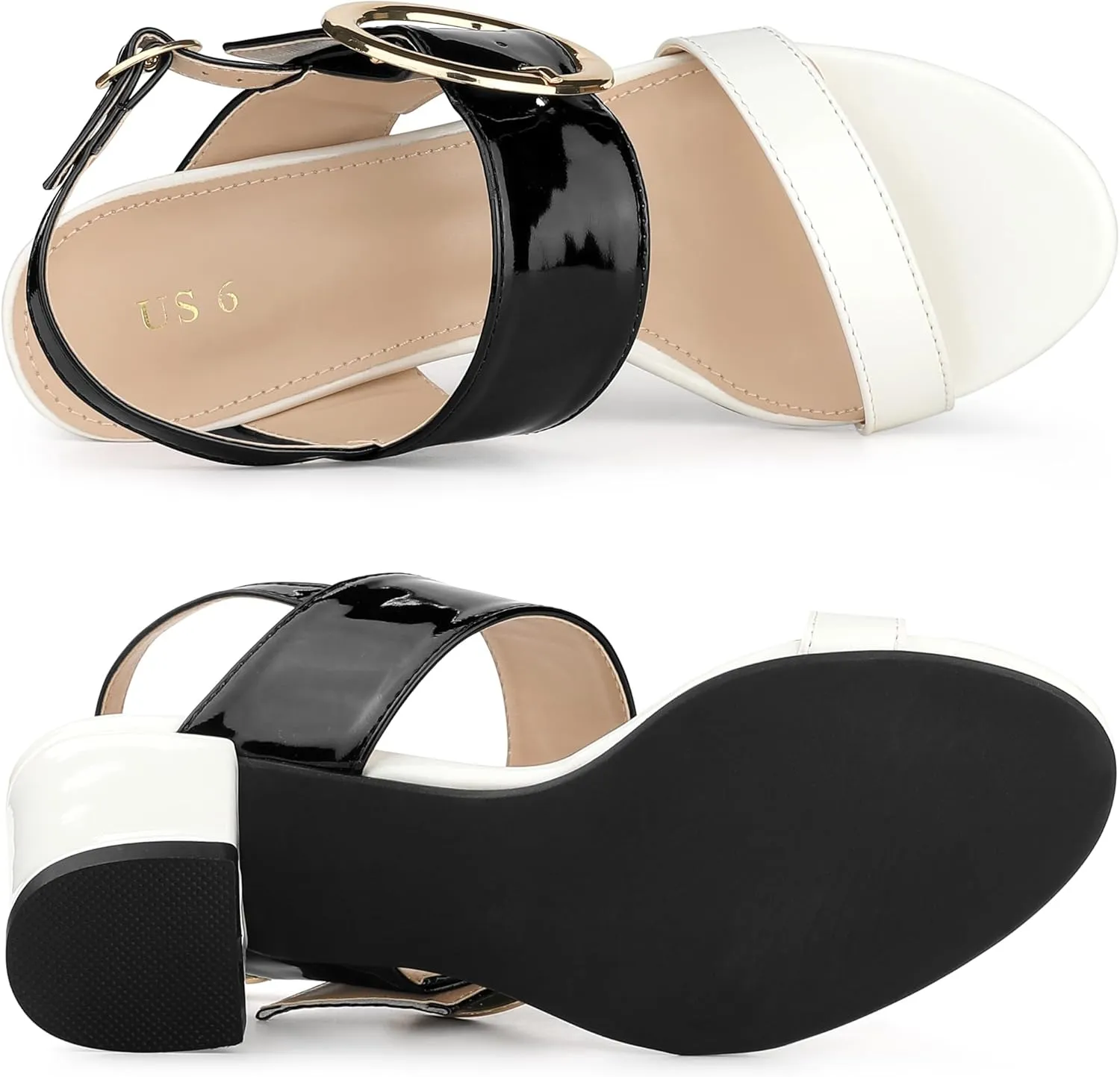 Allegra K Women's Slingback Block High Heel Sandals