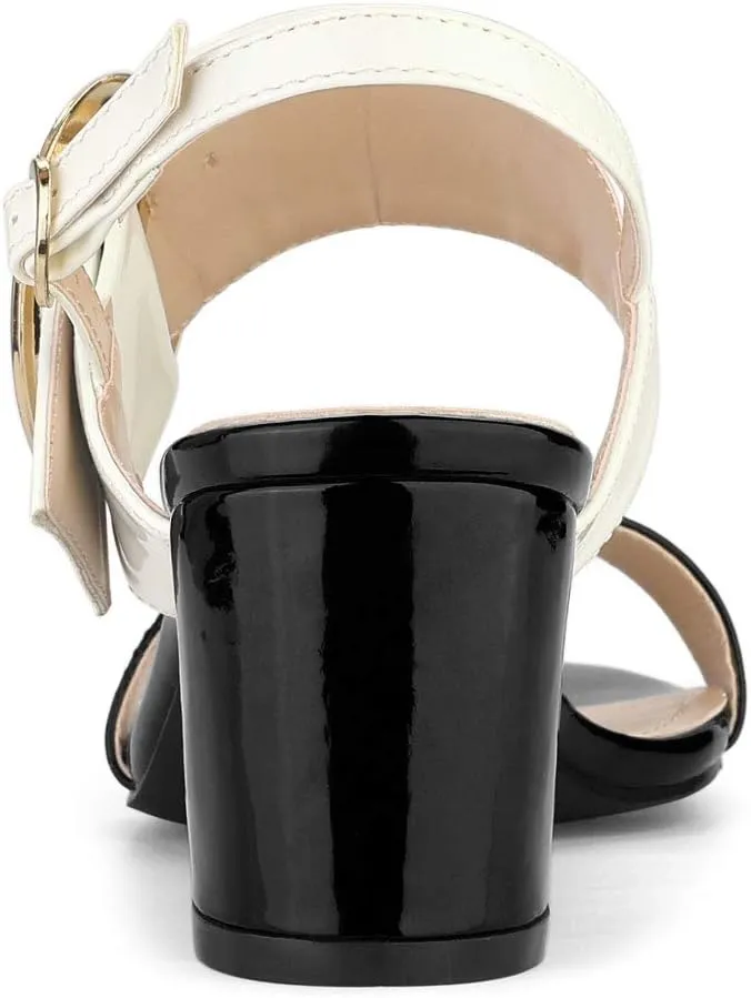 Allegra K Women's Slingback Block High Heel Sandals