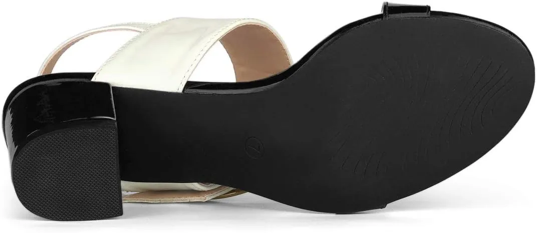 Allegra K Women's Slingback Block High Heel Sandals
