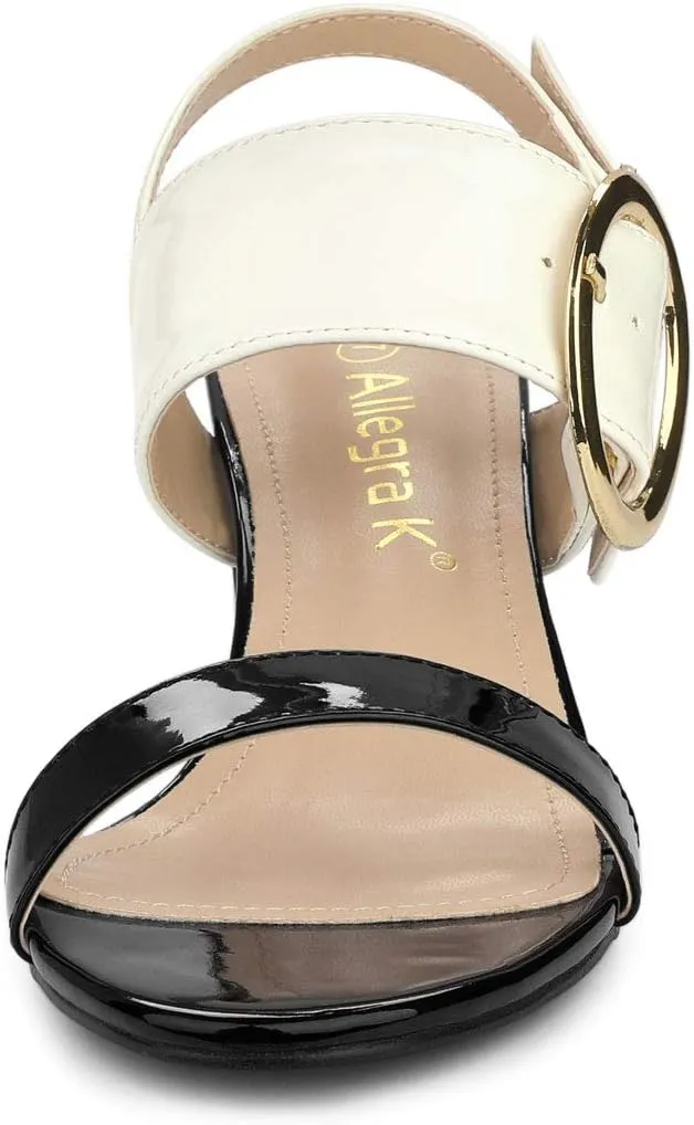 Allegra K Women's Slingback Block High Heel Sandals
