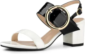 Allegra K Women's Slingback Block High Heel Sandals