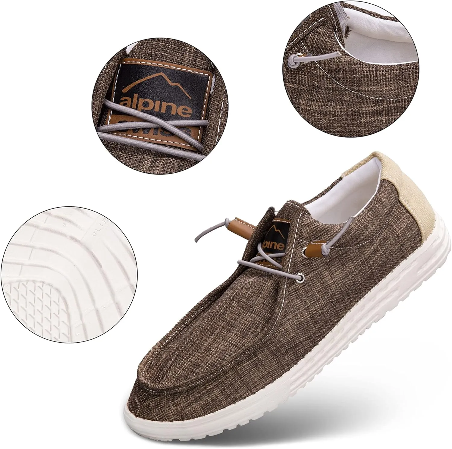 Alpine Swiss Flynn Mens Boat Shoes Casual Slip On Moccasin Loafers Sailing Deck Shoe So Light It Floats On Water