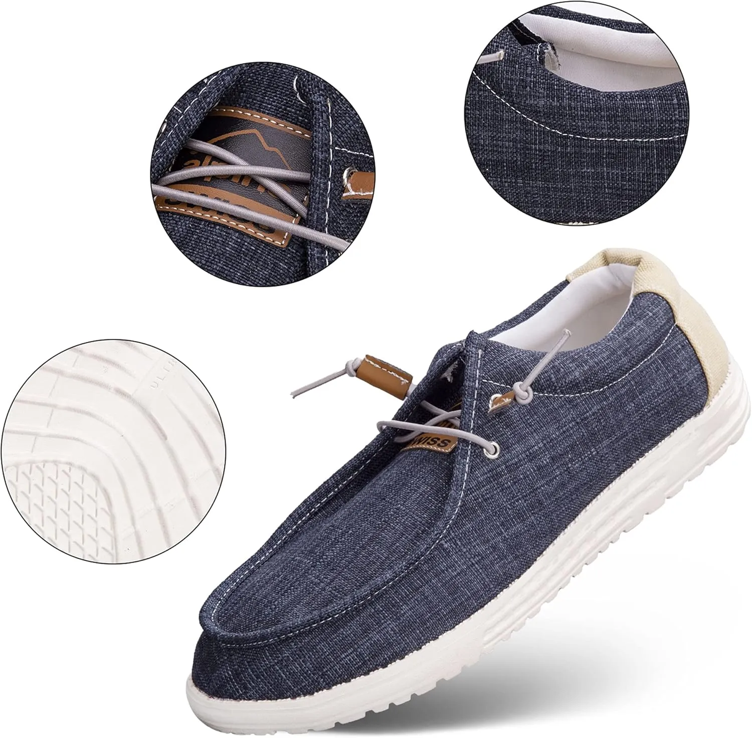 Alpine Swiss Flynn Mens Boat Shoes Casual Slip On Moccasin Loafers Sailing Deck Shoe So Light It Floats On Water