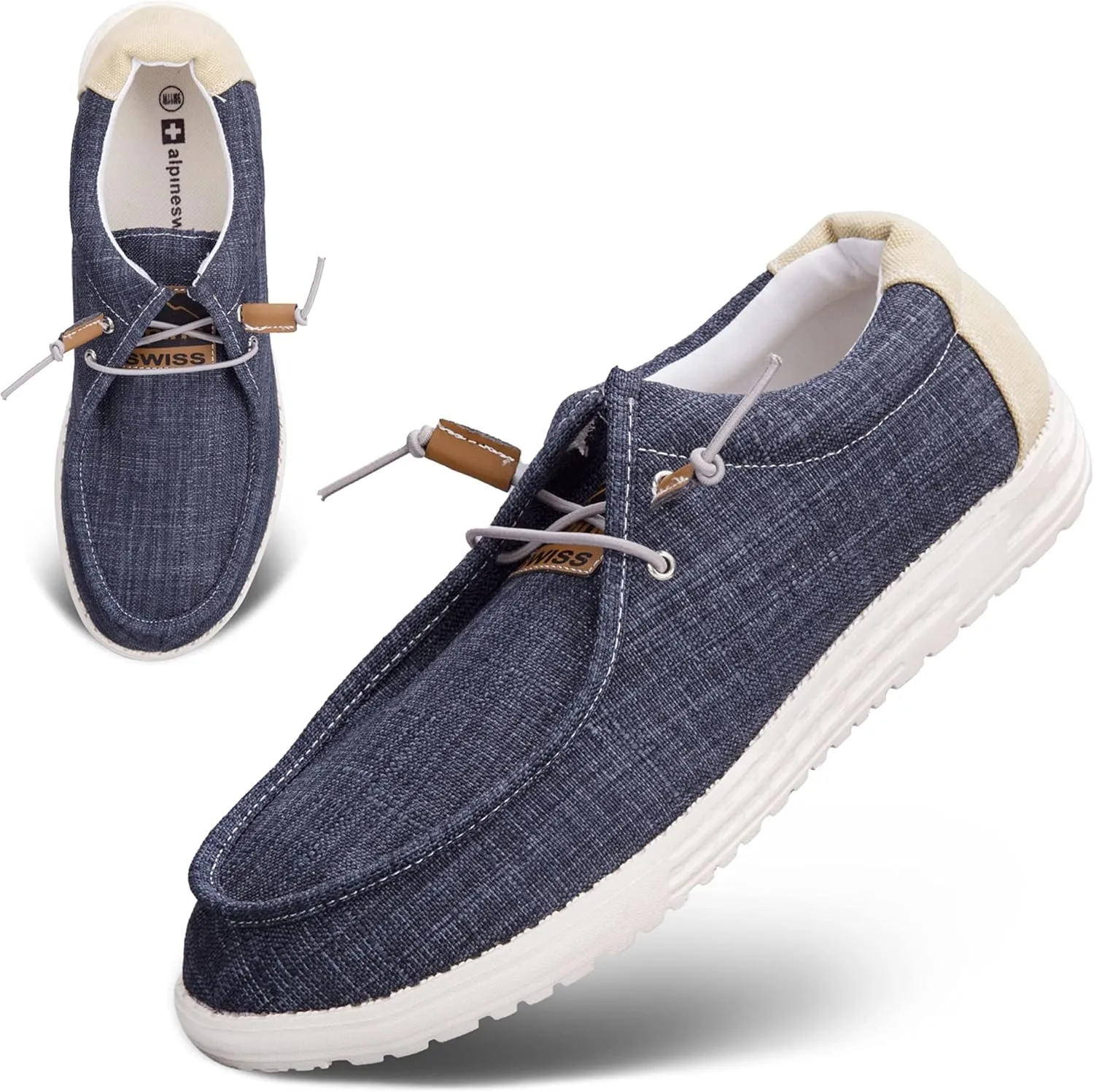 Alpine Swiss Flynn Mens Boat Shoes Casual Slip On Moccasin Loafers Sailing Deck Shoe So Light It Floats On Water