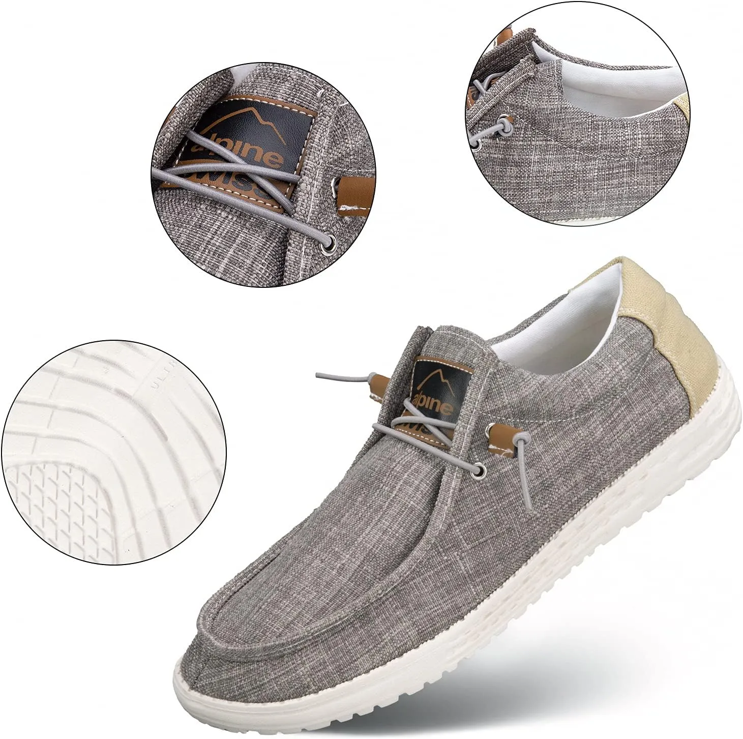 Alpine Swiss Flynn Mens Boat Shoes Casual Slip On Moccasin Loafers Sailing Deck Shoe So Light It Floats On Water