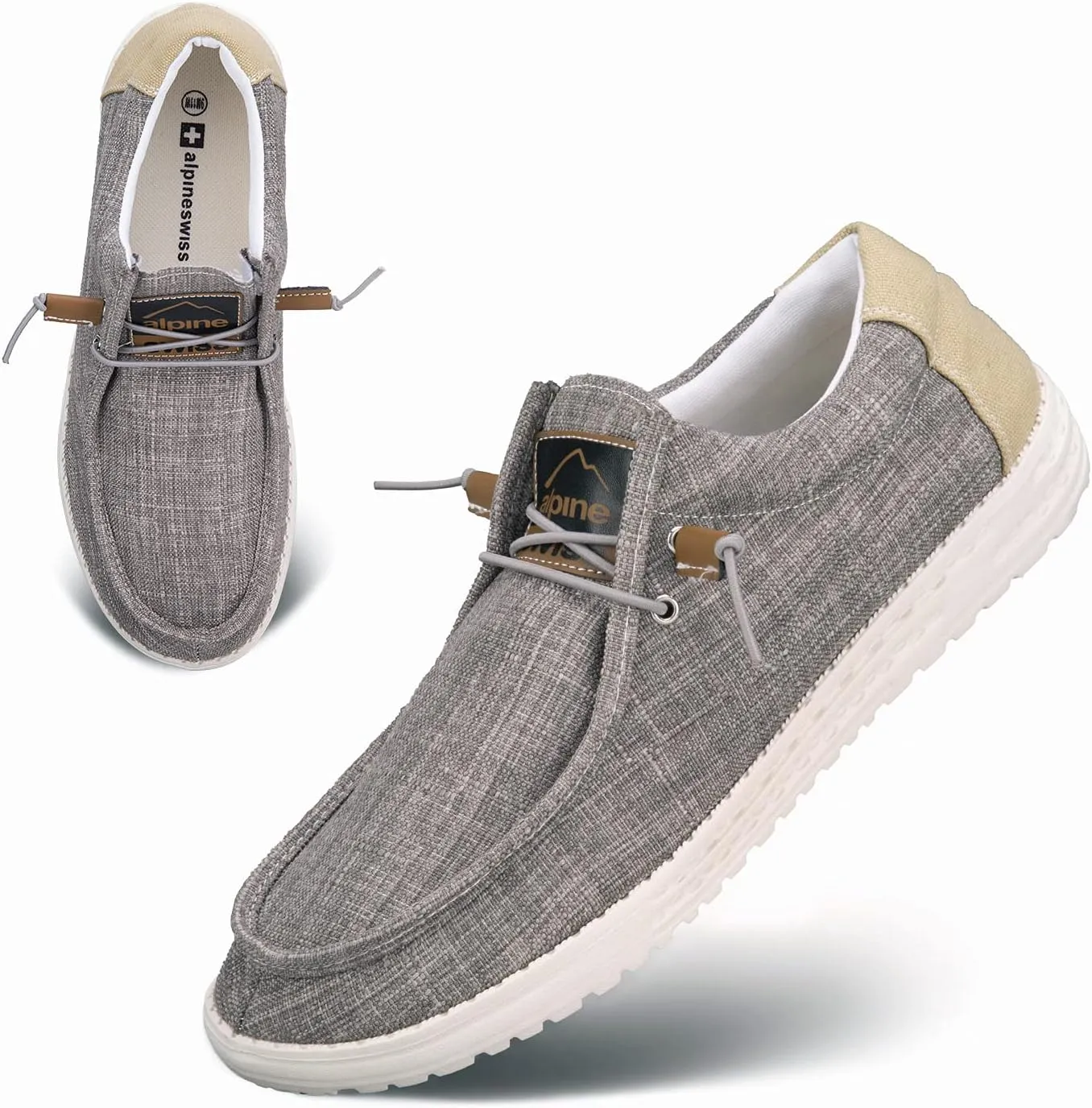 Alpine Swiss Flynn Mens Boat Shoes Casual Slip On Moccasin Loafers Sailing Deck Shoe So Light It Floats On Water