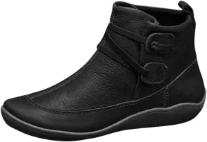 Ankle Booties for Women Flat Heel, Womens Ankle Boots Fashion Lace-up Waterproof Shoes Vintage Booties Low Heel Arch Support