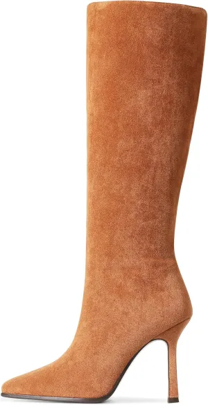 AOSPHIRAYLIAN Knee High Boots Women Tall Long High Boots Fashion Square Toe Knee Boots Side Zipper Trendy Dress Heeled Boots for Women