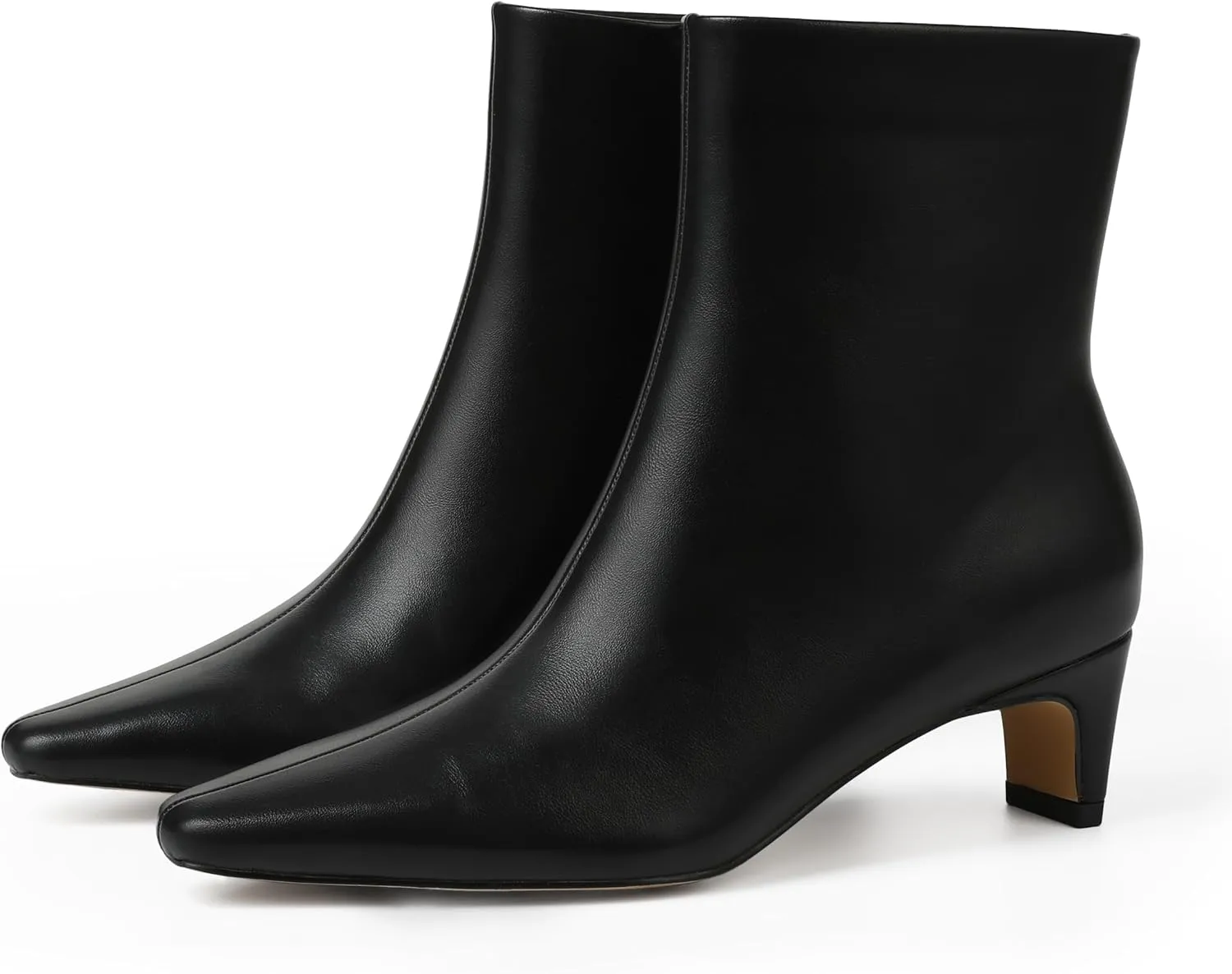 AOSPHIRAYLIAN Women's Ankle Boots Chunky Heel Ankle Booties Pointed Toe Side Zipper Short Dress Boots Office Business Date