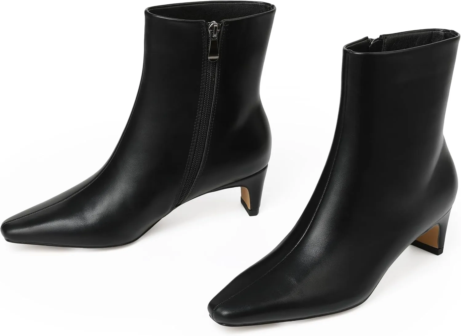 AOSPHIRAYLIAN Women's Ankle Boots Chunky Heel Ankle Booties Pointed Toe Side Zipper Short Dress Boots Office Business Date