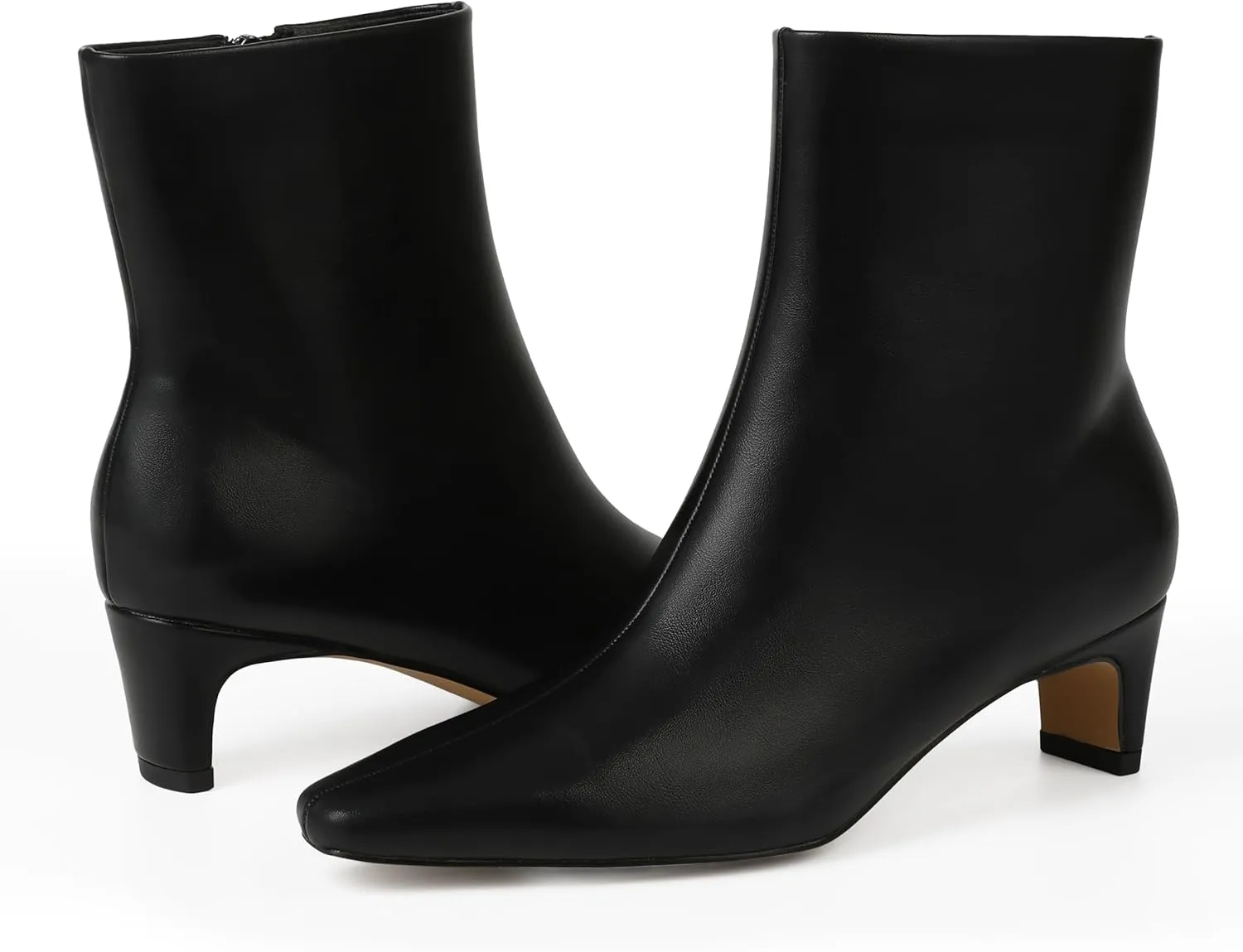 AOSPHIRAYLIAN Women's Ankle Boots Chunky Heel Ankle Booties Pointed Toe Side Zipper Short Dress Boots Office Business Date