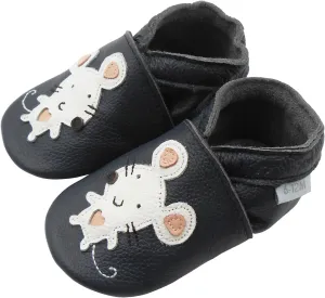 Baby Shoes Leather Moccasins Baby Girls Boys Slippers-Soft Sole Non-Skid Lightweight Infant Toddler First Walking Shoes