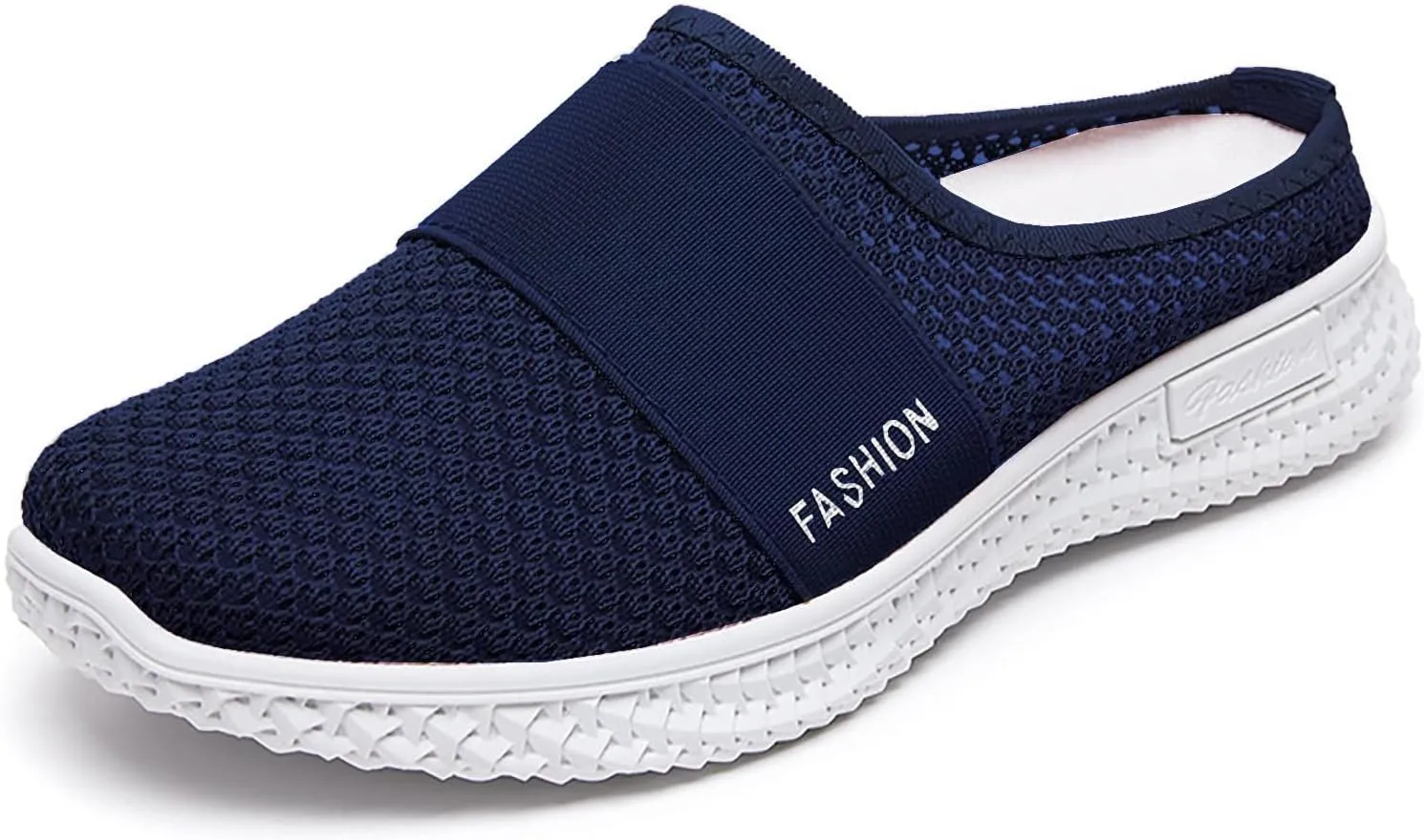 Backless Sneakers for Women Breathable Mesh Low Top Sneakers Cushion Slip-On Walking Tennis Shoes Orthopedic Lightweight Comfortable Summer Footwear Fashion Loafer Flats