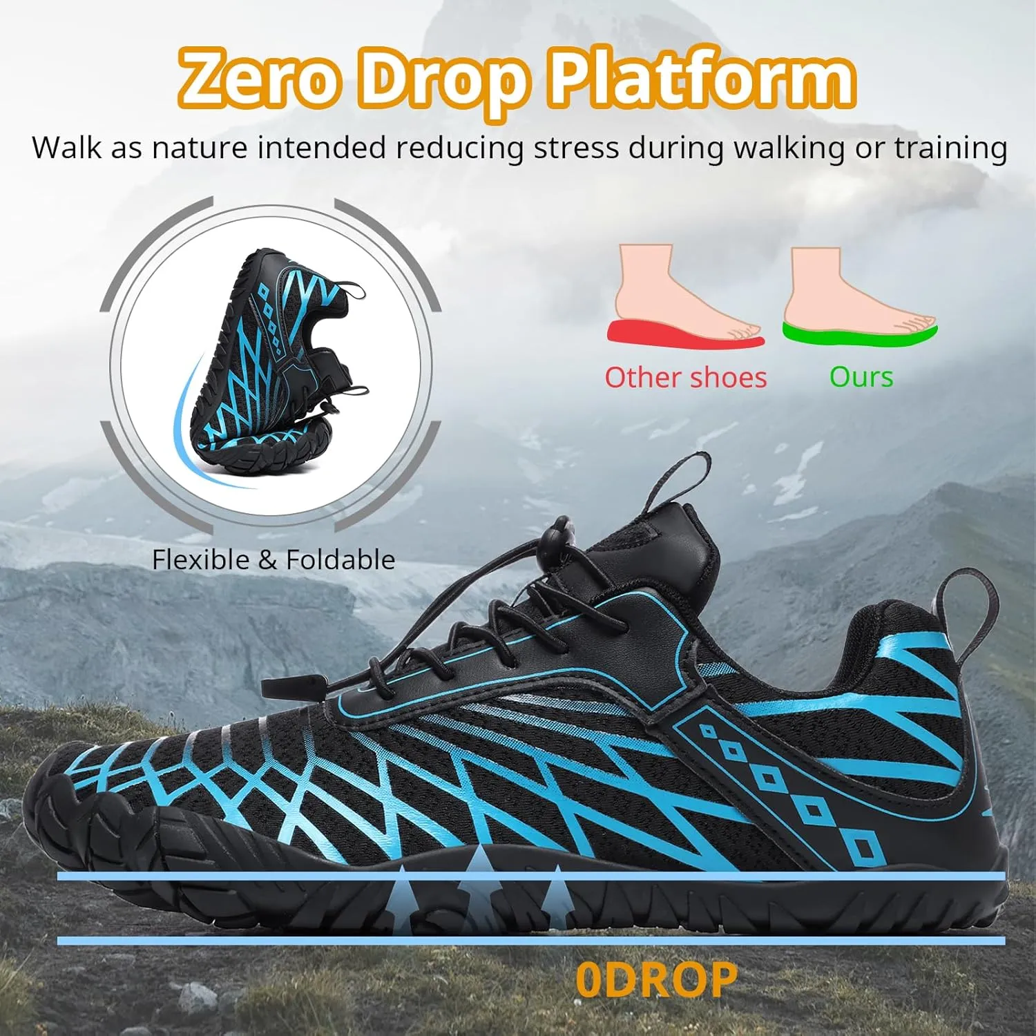 Barefoot Shoes Women Men Wide Toe Box Minimalist Cross Training Shoes Hike Footwear Trail Running Hiking Comfortable Walking