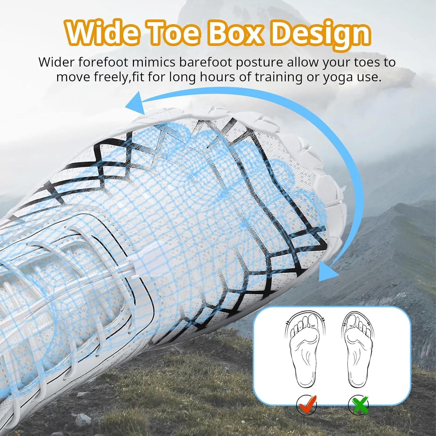Barefoot Shoes Women Men Wide Toe Box Minimalist Cross Training Shoes Hike Footwear Trail Running Hiking Comfortable Walking