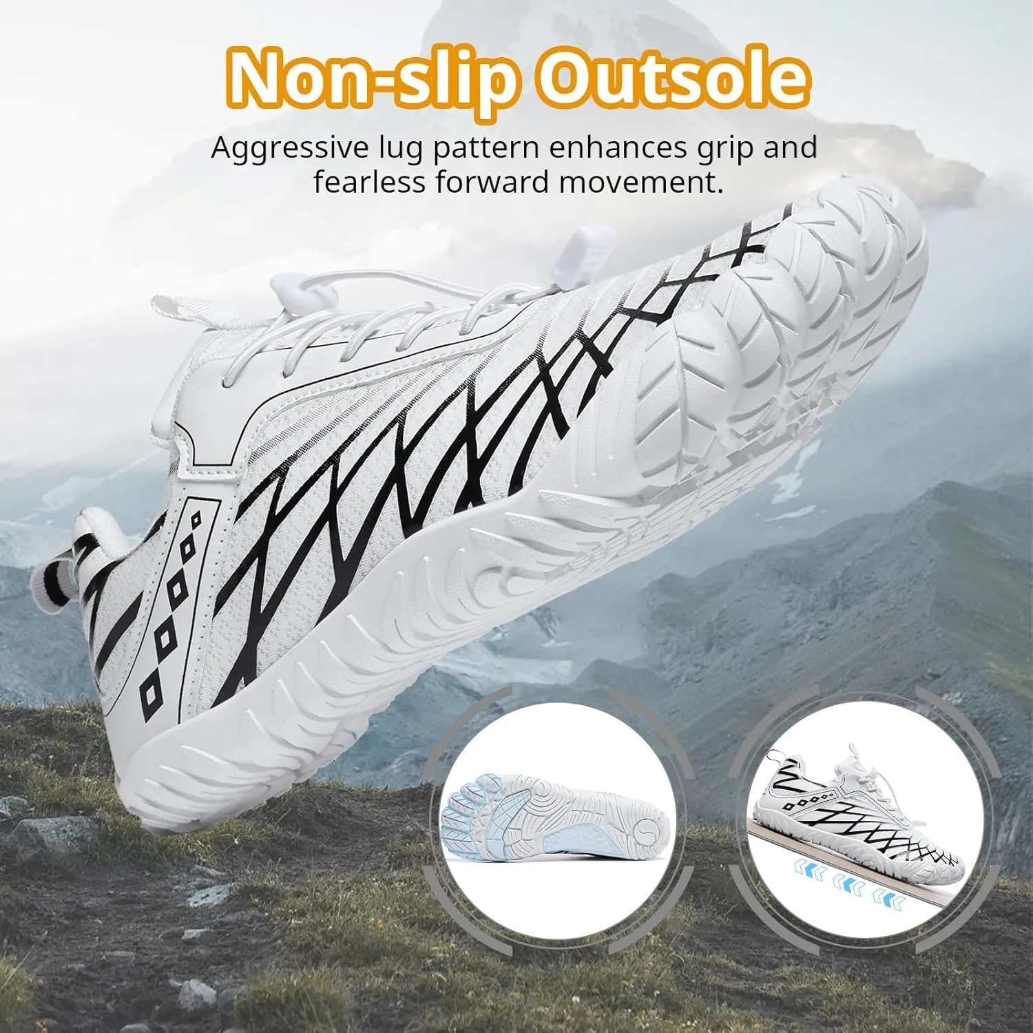 Barefoot Shoes Women Men Wide Toe Box Minimalist Cross Training Shoes Hike Footwear Trail Running Hiking Comfortable Walking