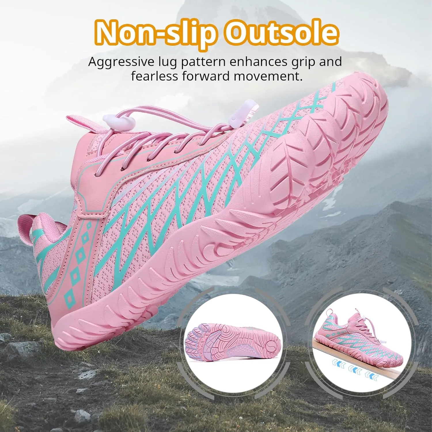 Barefoot Shoes Women Men Wide Toe Box Minimalist Cross Training Shoes Hike Footwear Trail Running Hiking Comfortable Walking