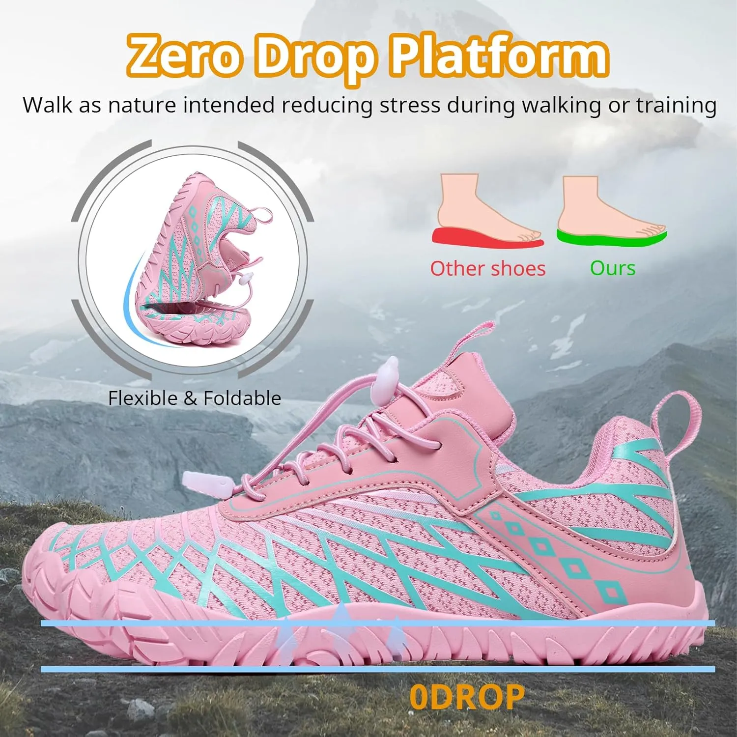 Barefoot Shoes Women Men Wide Toe Box Minimalist Cross Training Shoes Hike Footwear Trail Running Hiking Comfortable Walking