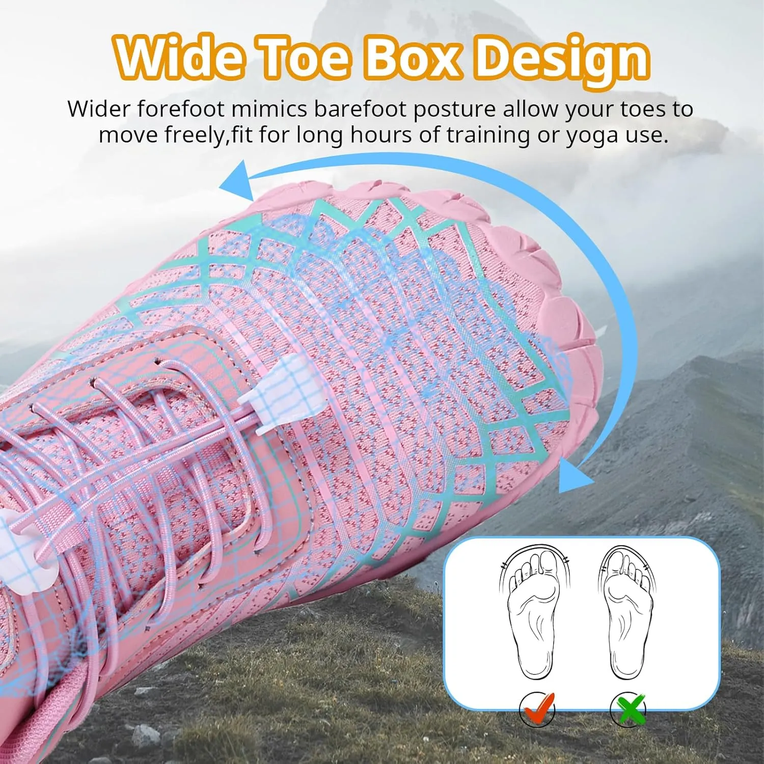 Barefoot Shoes Women Men Wide Toe Box Minimalist Cross Training Shoes Hike Footwear Trail Running Hiking Comfortable Walking