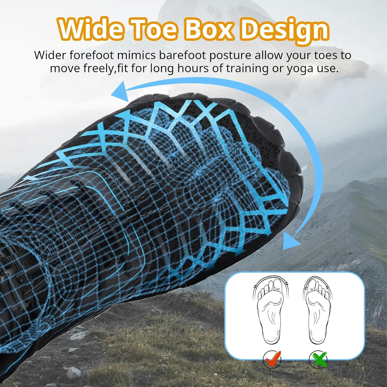 Barefoot Shoes Women Men Wide Toe Box Minimalist Cross Training Shoes Hike Footwear Trail Running Hiking Comfortable Walking