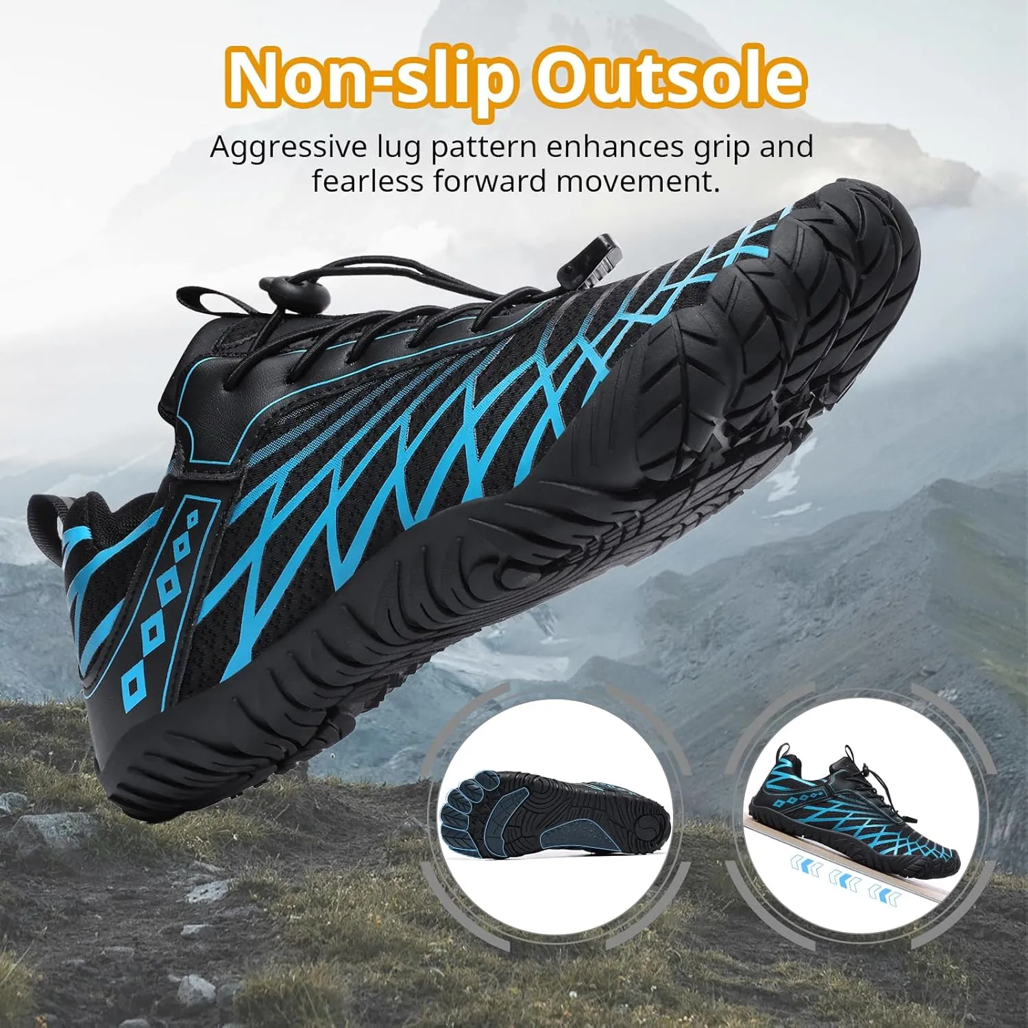 Barefoot Shoes Women Men Wide Toe Box Minimalist Cross Training Shoes Hike Footwear Trail Running Hiking Comfortable Walking