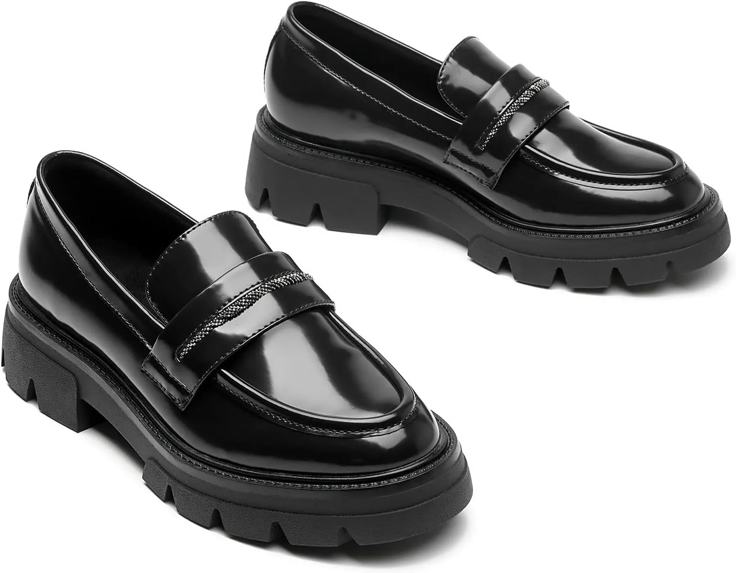 BGSTGUDS Loafers for Women Platform Chunky Loafers Womens Work Shoes