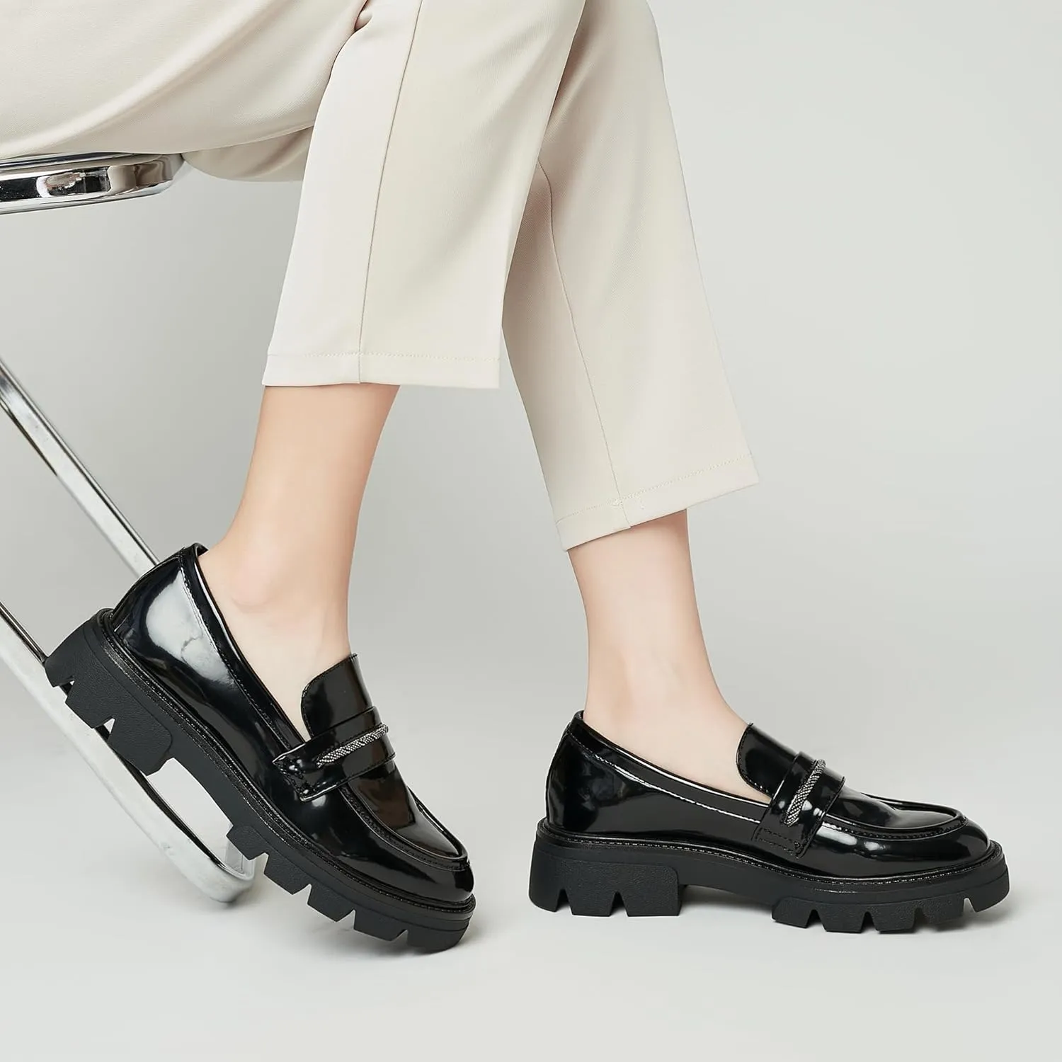 BGSTGUDS Loafers for Women Platform Chunky Loafers Womens Work Shoes