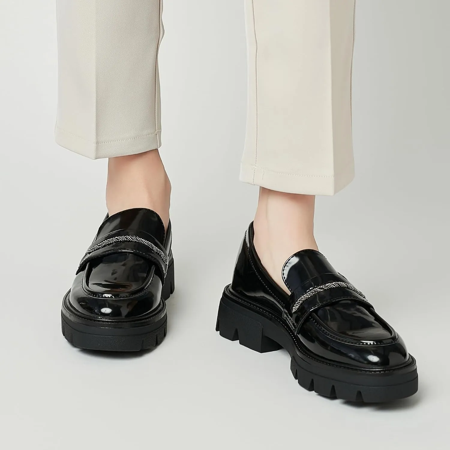 BGSTGUDS Loafers for Women Platform Chunky Loafers Womens Work Shoes