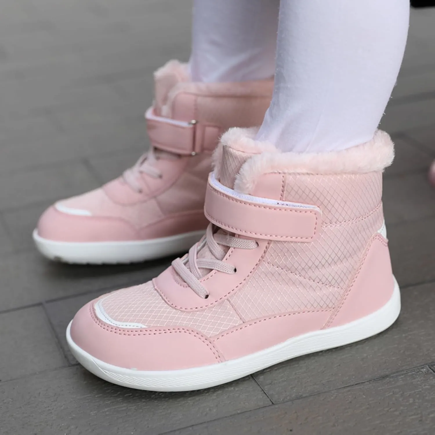Boys Girls Barefoot Winter Boots With Wide Toe Box Slip Drop Sole Ankle Winter Snow Boots For Hiking Boots Boys