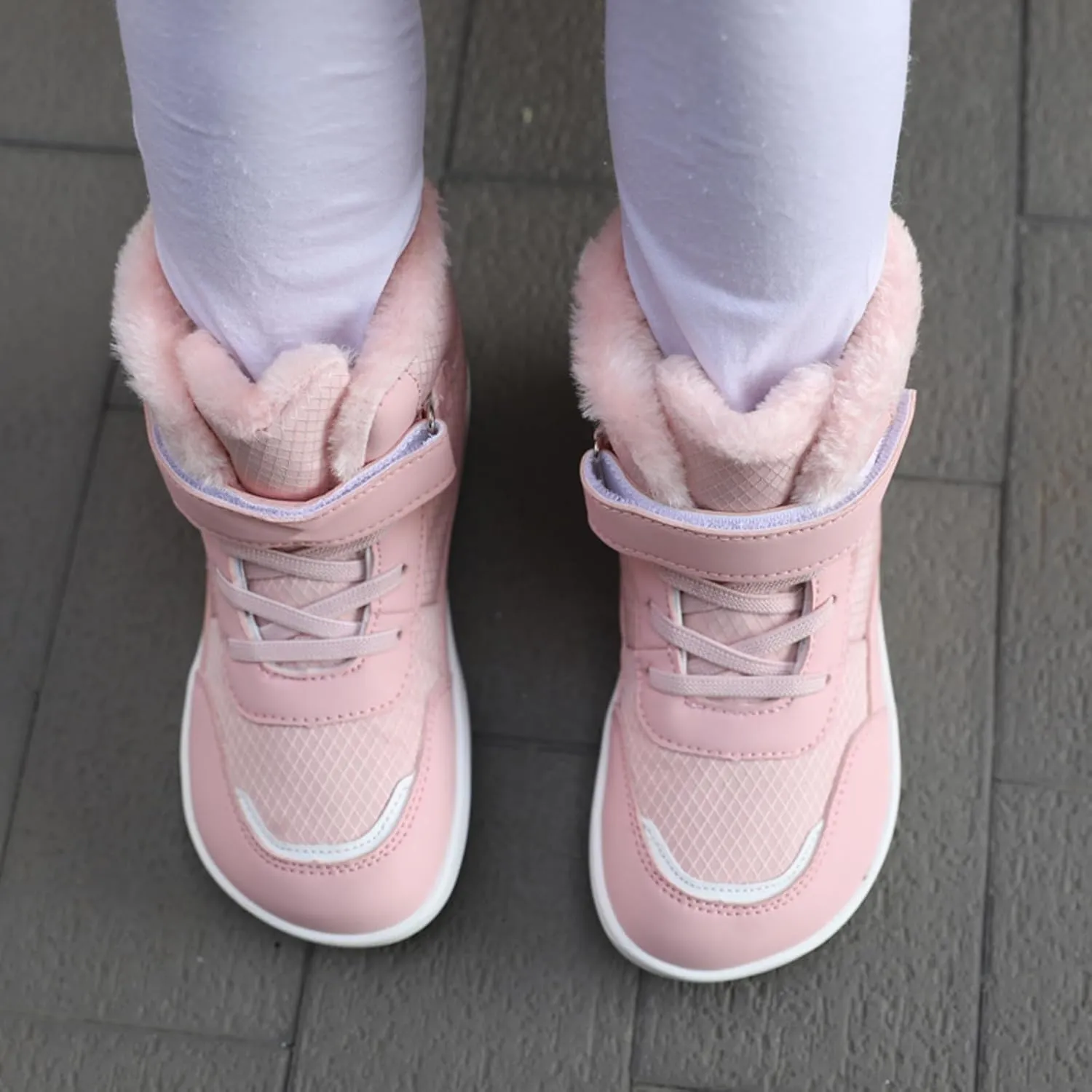 Boys Girls Barefoot Winter Boots With Wide Toe Box Slip Drop Sole Ankle Winter Snow Boots For Hiking Boots Boys
