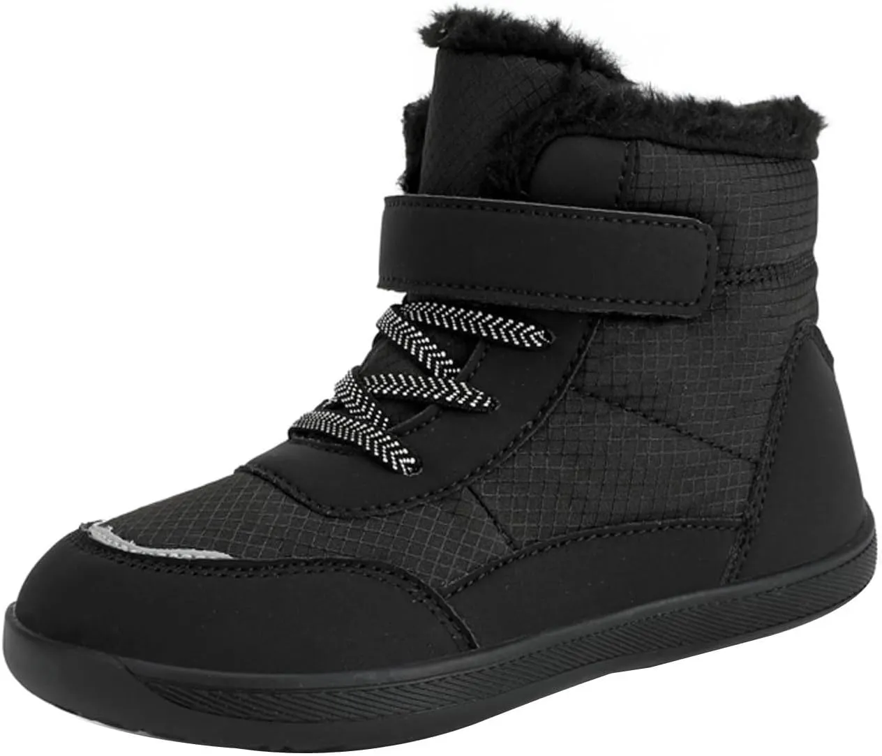 Boys Girls Barefoot Winter Boots With Wide Toe Box Slip Drop Sole Ankle Winter Snow Boots For Hiking Boots Boys