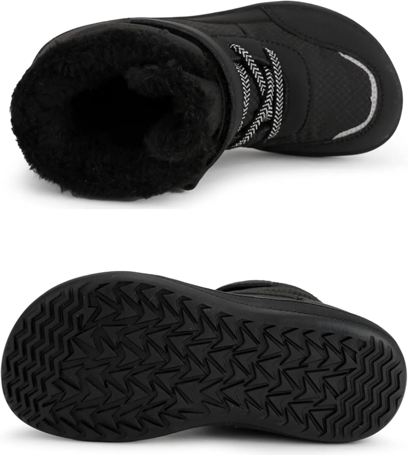 Boys Girls Barefoot Winter Boots With Wide Toe Box Slip Drop Sole Ankle Winter Snow Boots For Hiking Boots Boys