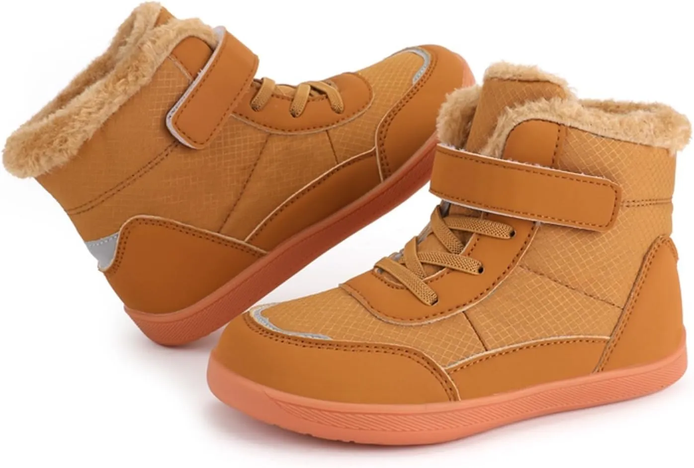 Boys Girls Barefoot Winter Boots With Wide Toe Box Slip Drop Sole Ankle Winter Snow Boots Little Boy Rain Boots Size 6