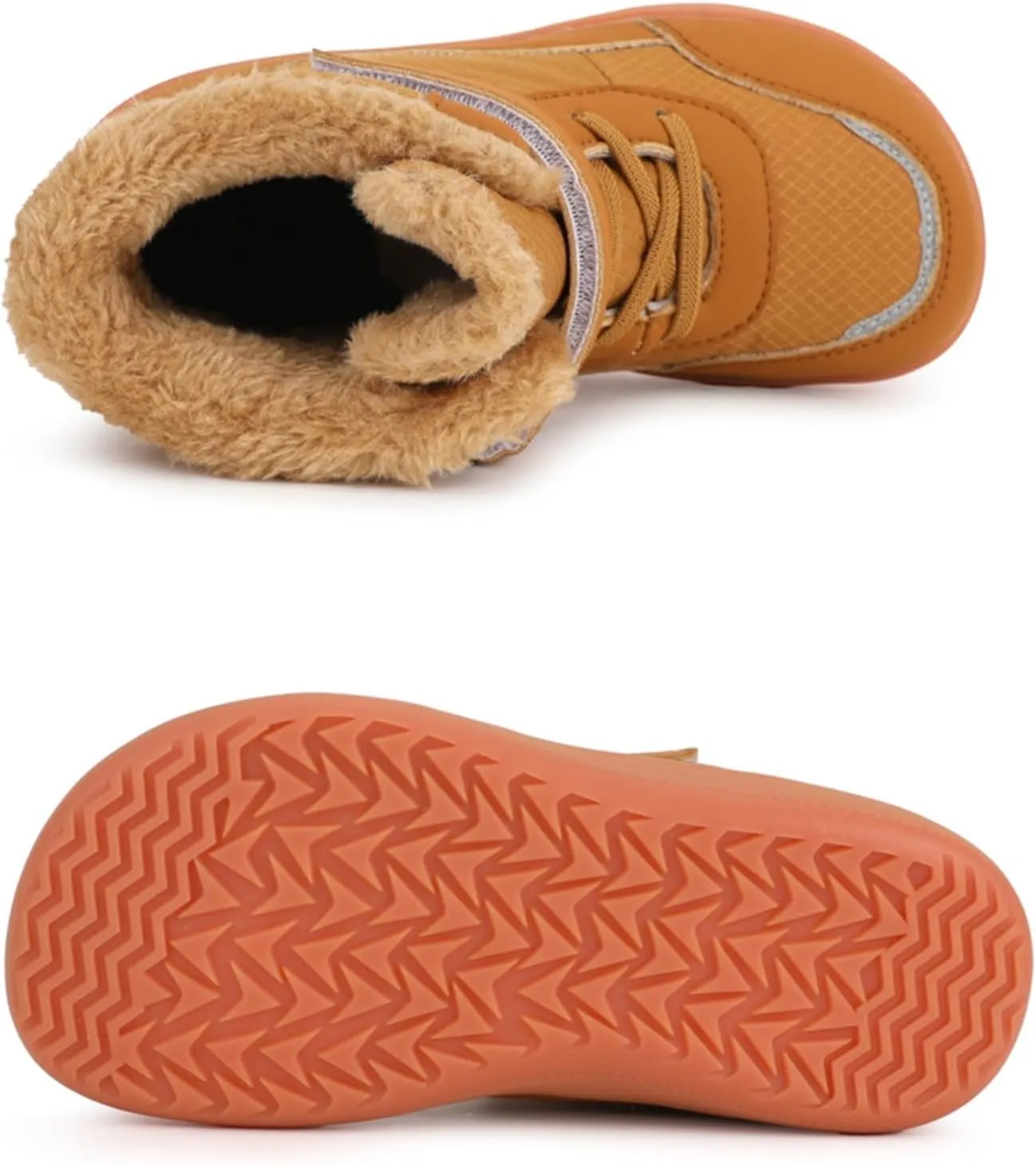 Boys Girls Barefoot Winter Boots With Wide Toe Box Slip Drop Sole Ankle Winter Snow Boots Little Boy Rain Boots Size 6