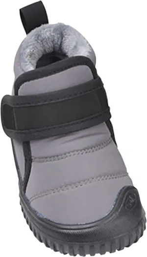 Boys Leather Fuzzy Snow Booties Childrens Open Toe Winter Ski Shoes Lightweight Loafers Non Slip Comfy Sport Shoes