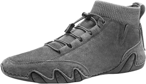 Breathable Dress Sneaker Mens Shoes High Top Elastic Band Sport Shoes Fashion Casual Mens Plus Size Ankle Boots
