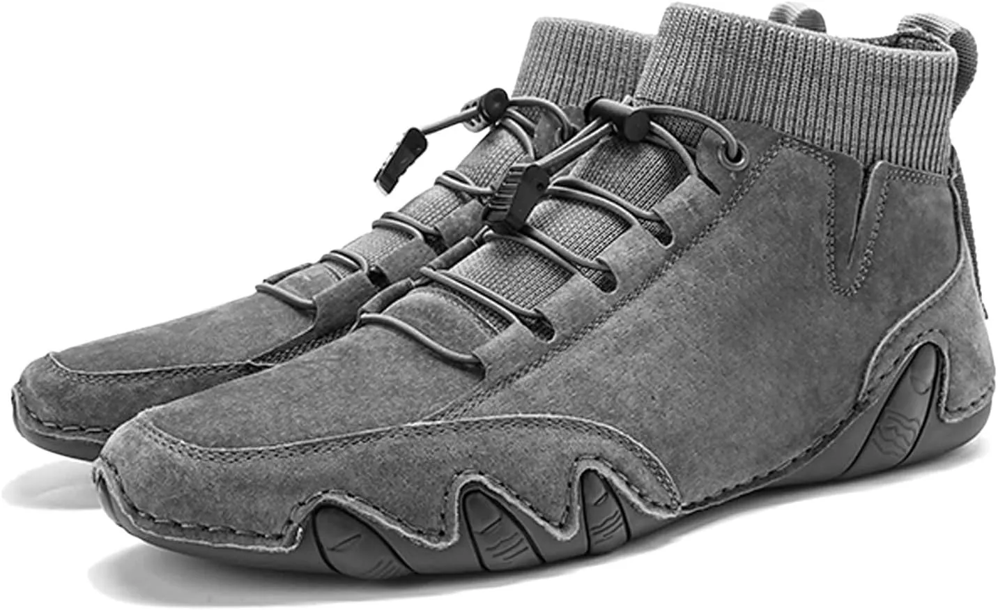 Breathable Dress Sneaker Mens Shoes High Top Elastic Band Sport Shoes Fashion Casual Mens Plus Size Ankle Boots