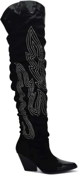 Cape Robbin Over the knee thigh high Chunky low heel Cowboy boots For Women