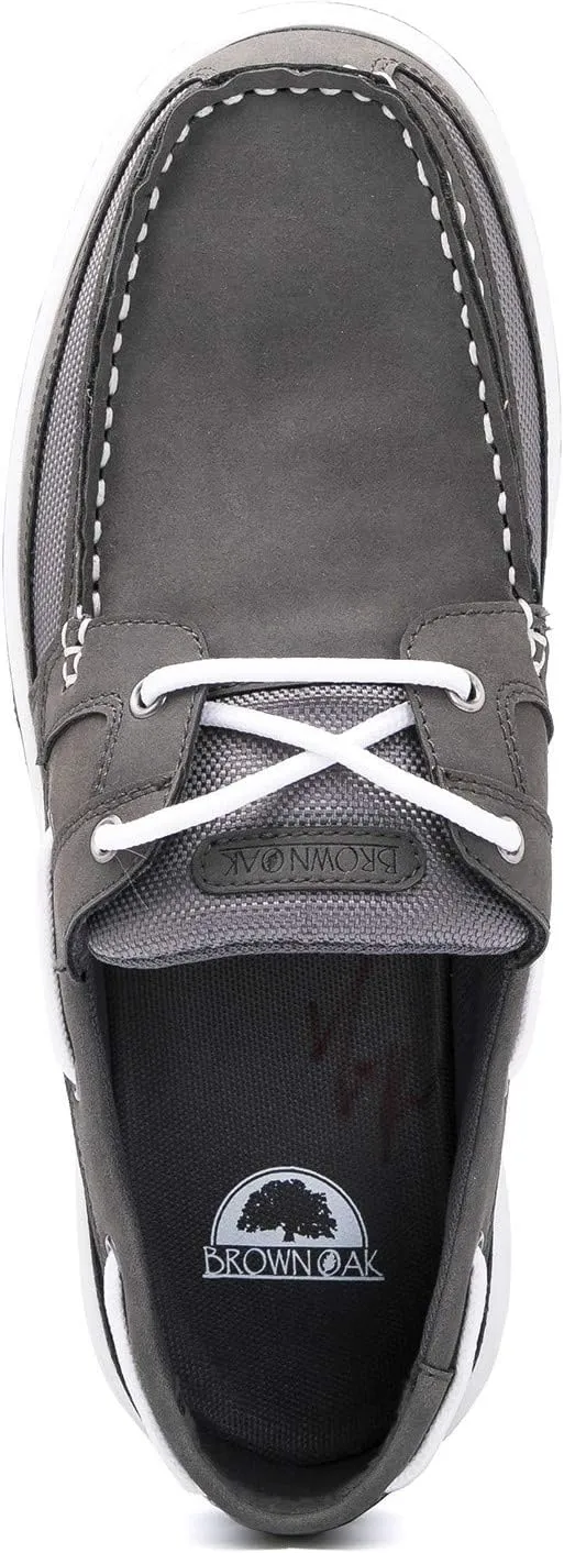 Casual Boat Slip on Shoes for Men - Durable Memory Foam Comfort Boat Shoes Men - Rubber Sole, Faux Leather and Lace-Up Mens Casual Shoes