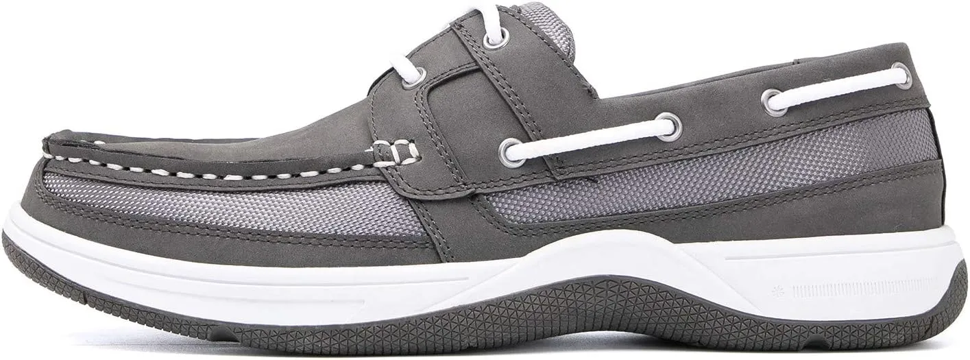 Casual Boat Slip on Shoes for Men - Durable Memory Foam Comfort Boat Shoes Men - Rubber Sole, Faux Leather and Lace-Up Mens Casual Shoes