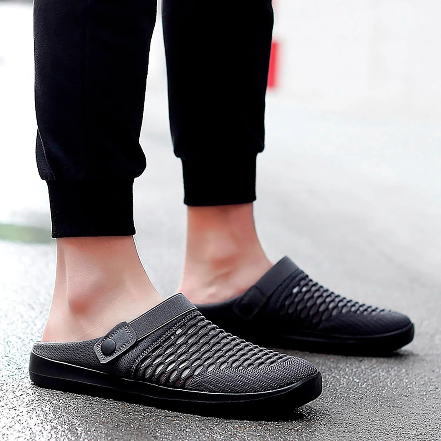 Casual Dress Shoes Men's Hollow Mesh Casual Sneakers Summer Sandals Breathable Shoes A Slip On Beach