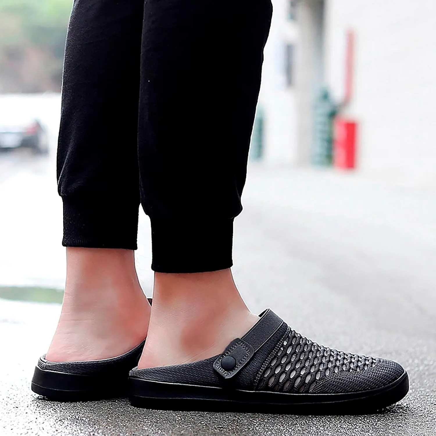 Casual Dress Shoes Men's Hollow Mesh Casual Sneakers Summer Sandals Breathable Shoes A Slip On Beach