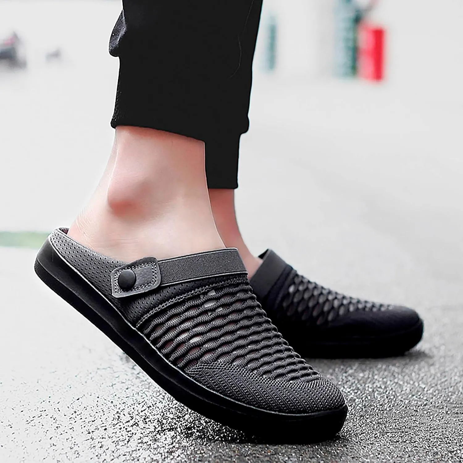 Casual Dress Shoes Men's Hollow Mesh Casual Sneakers Summer Sandals Breathable Shoes A Slip On Beach