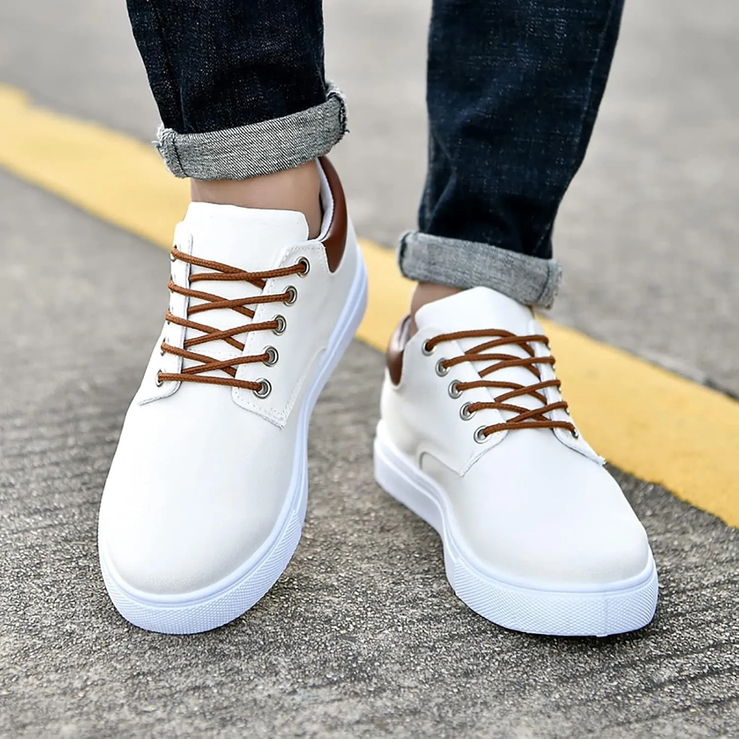 Casual Walking Shoes Men Low Top Canvas Walking Shoes Lace Up Fashion Casual