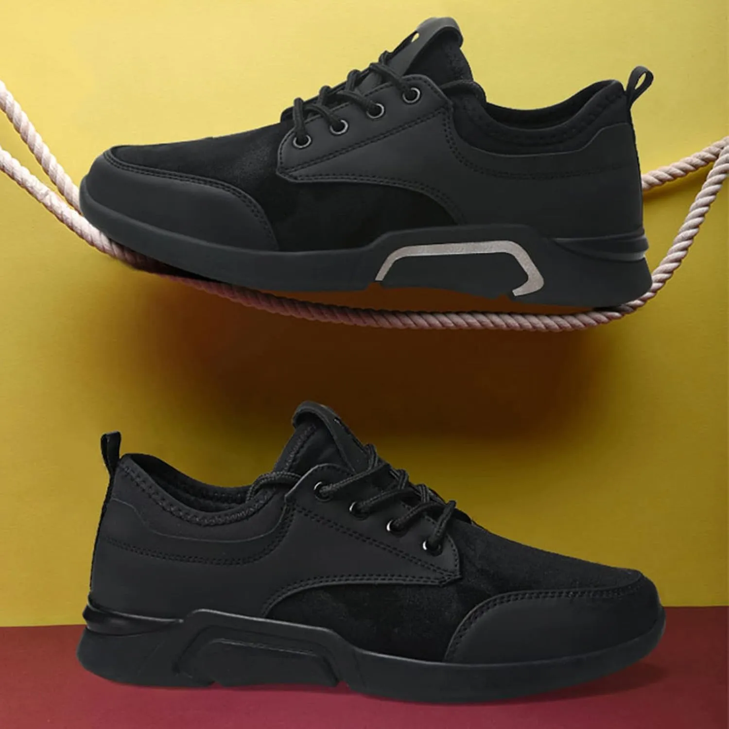 Casual Walking Shoes Men Low Top PU Casual Walking Shoes Youth Sports Running Breathable Travel