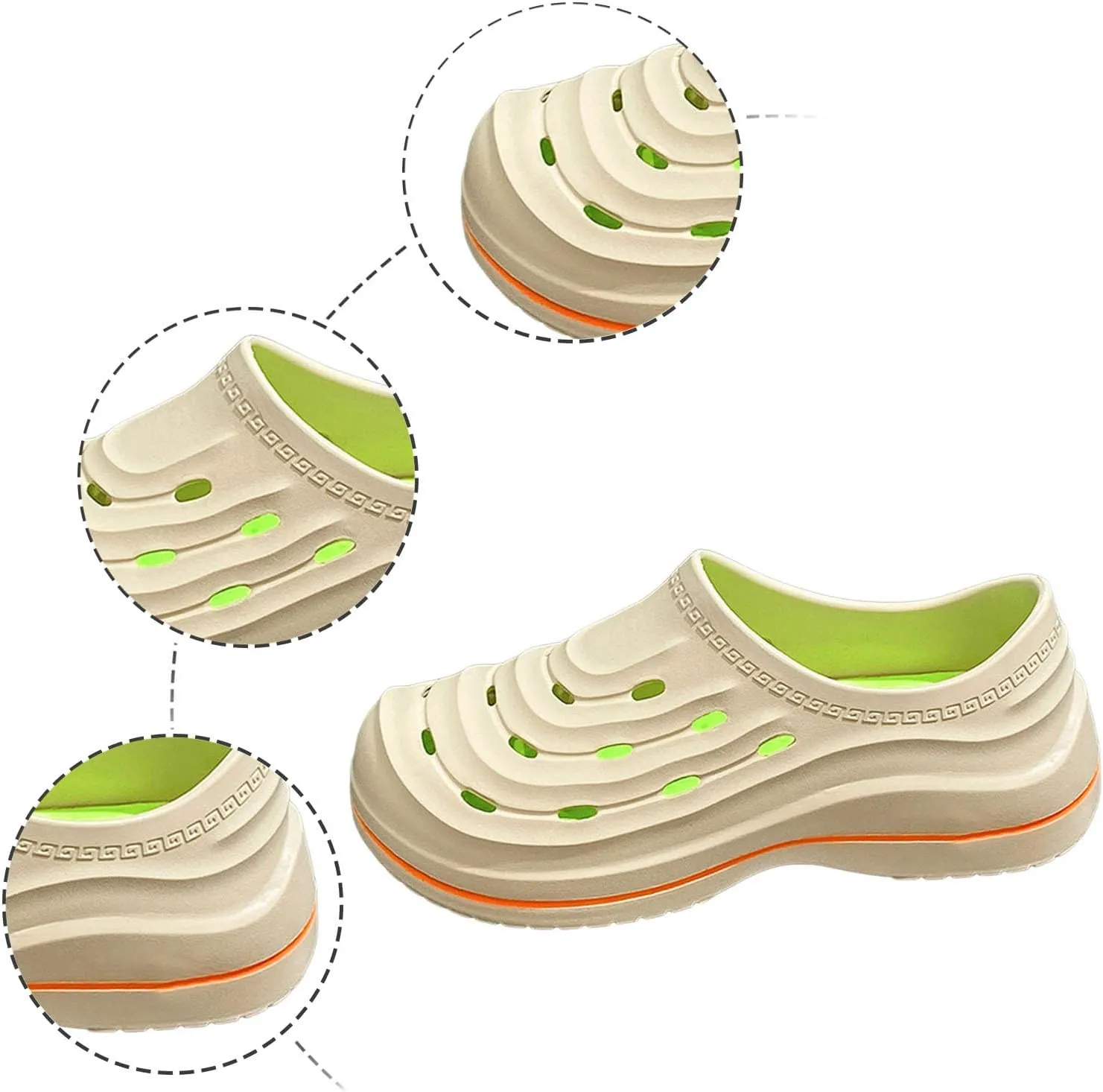 Chef Shoes Non Slip Clogs Work Shoes Breathable Soft Sole Not Tiring Wear Beach Driving Mens Bathroom Slippers