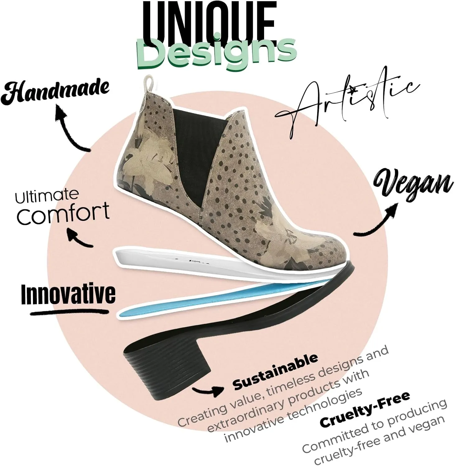 Chelsea Boots for Women - Vegan Leather and Handmade Heeled Ankle boots for Women