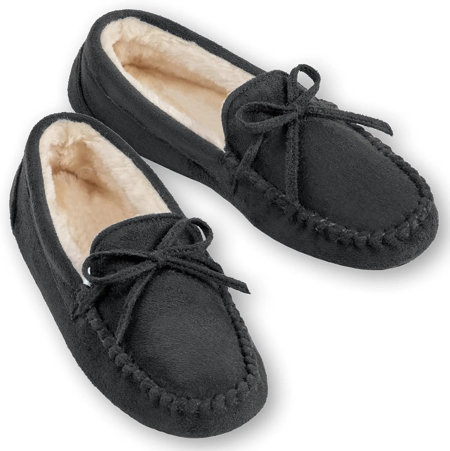 Collections Etc Women's Faux Suede Moccasins