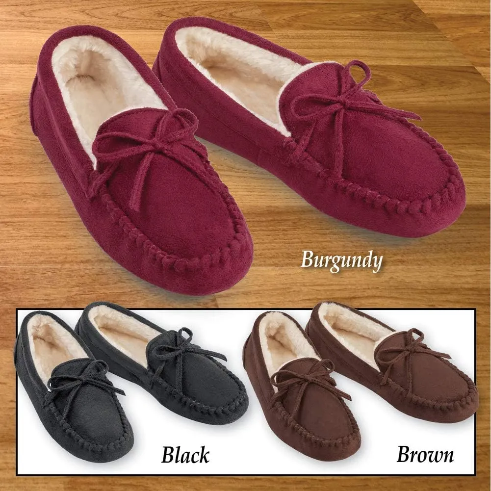 Collections Etc Women's Faux Suede Moccasins